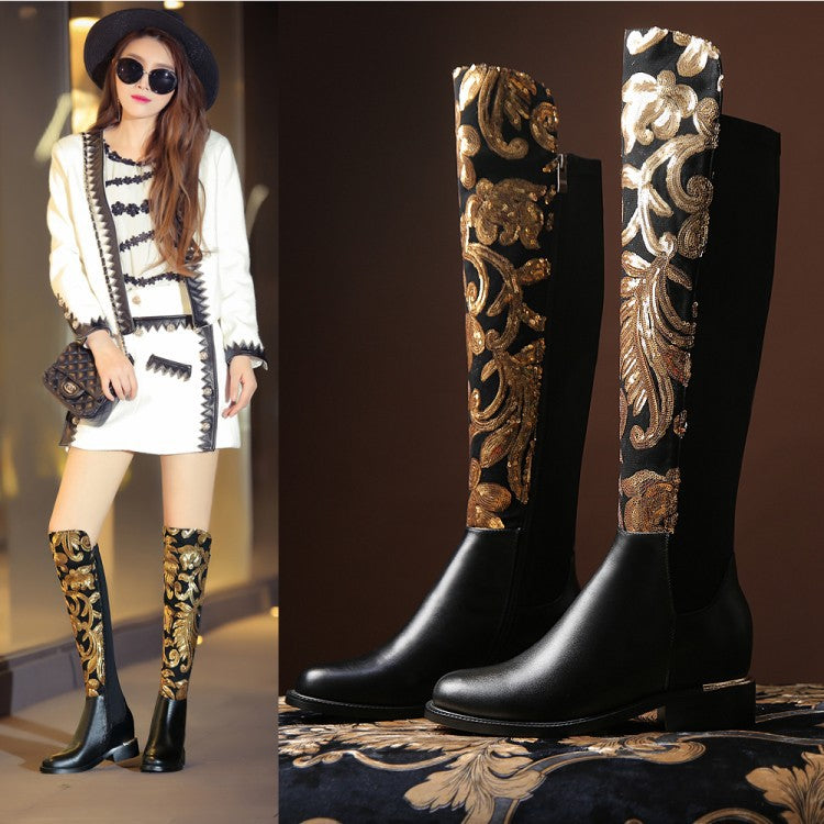 Leather Knight Boots