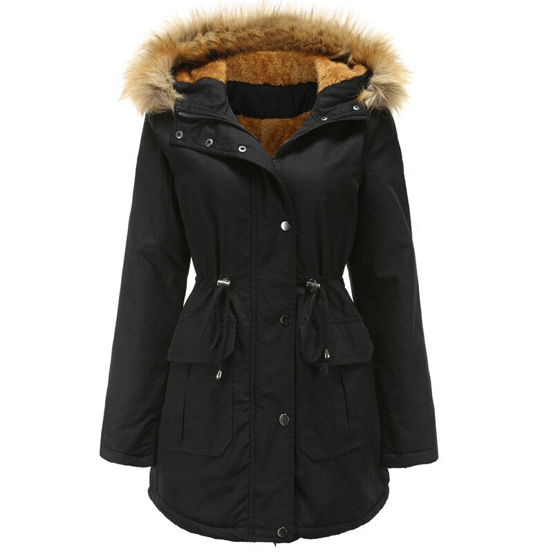 Hooded Fur Collar Parka