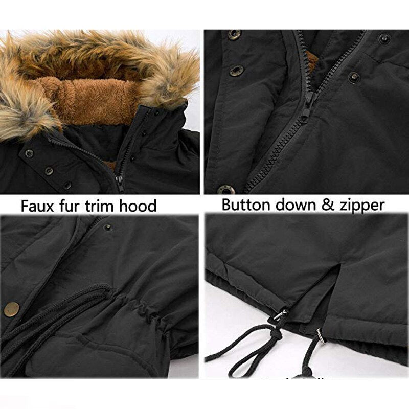 Hooded Fur Collar Parka