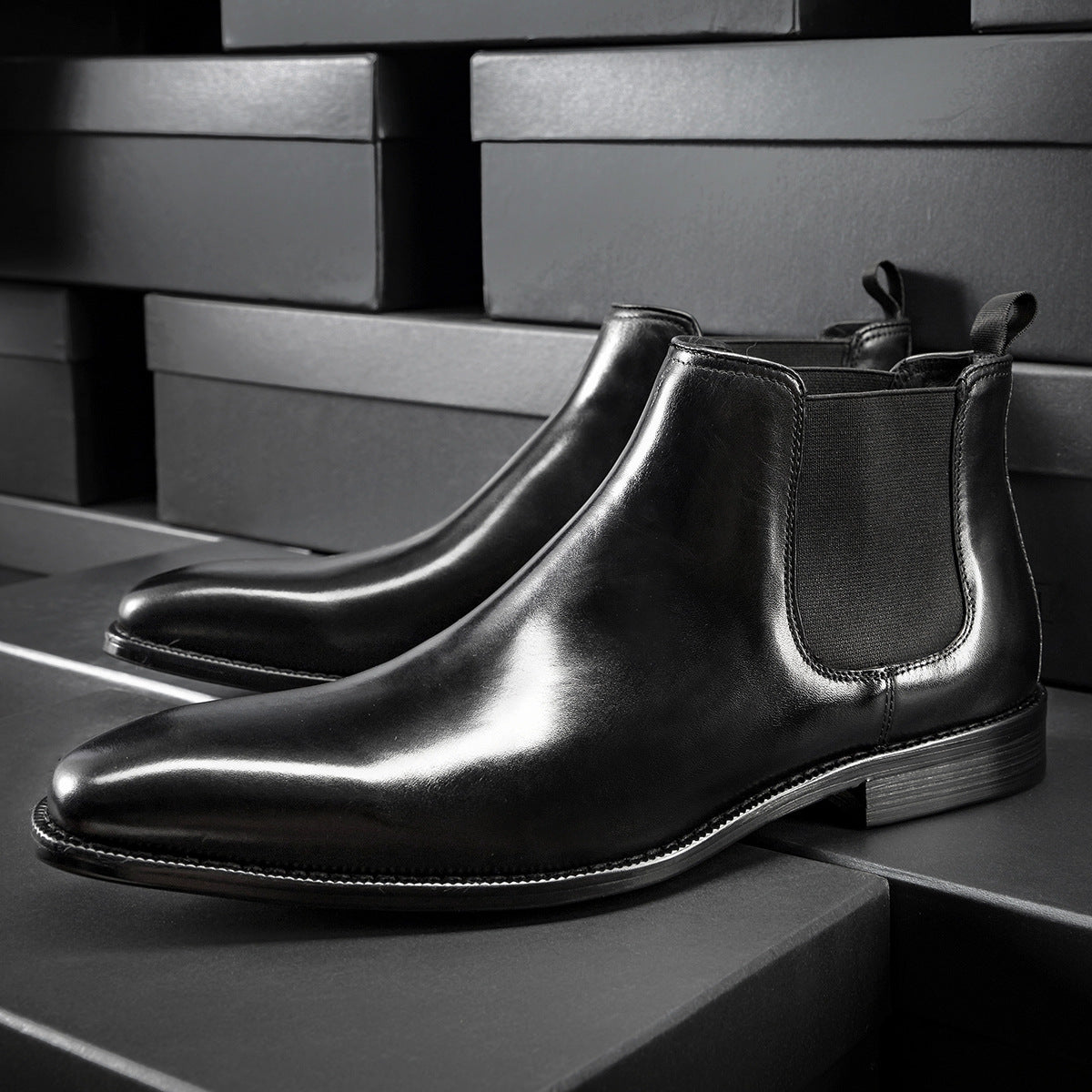 British Style Leather Chelsea Boots