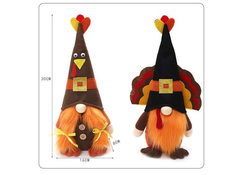 Decorative Turkey Themed Thanksgiving Gnomes