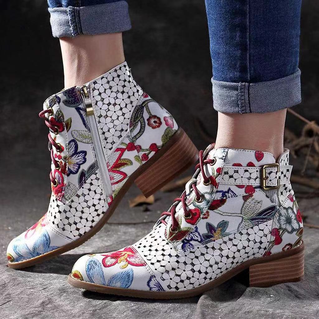 Floral Patterned Martin Boot