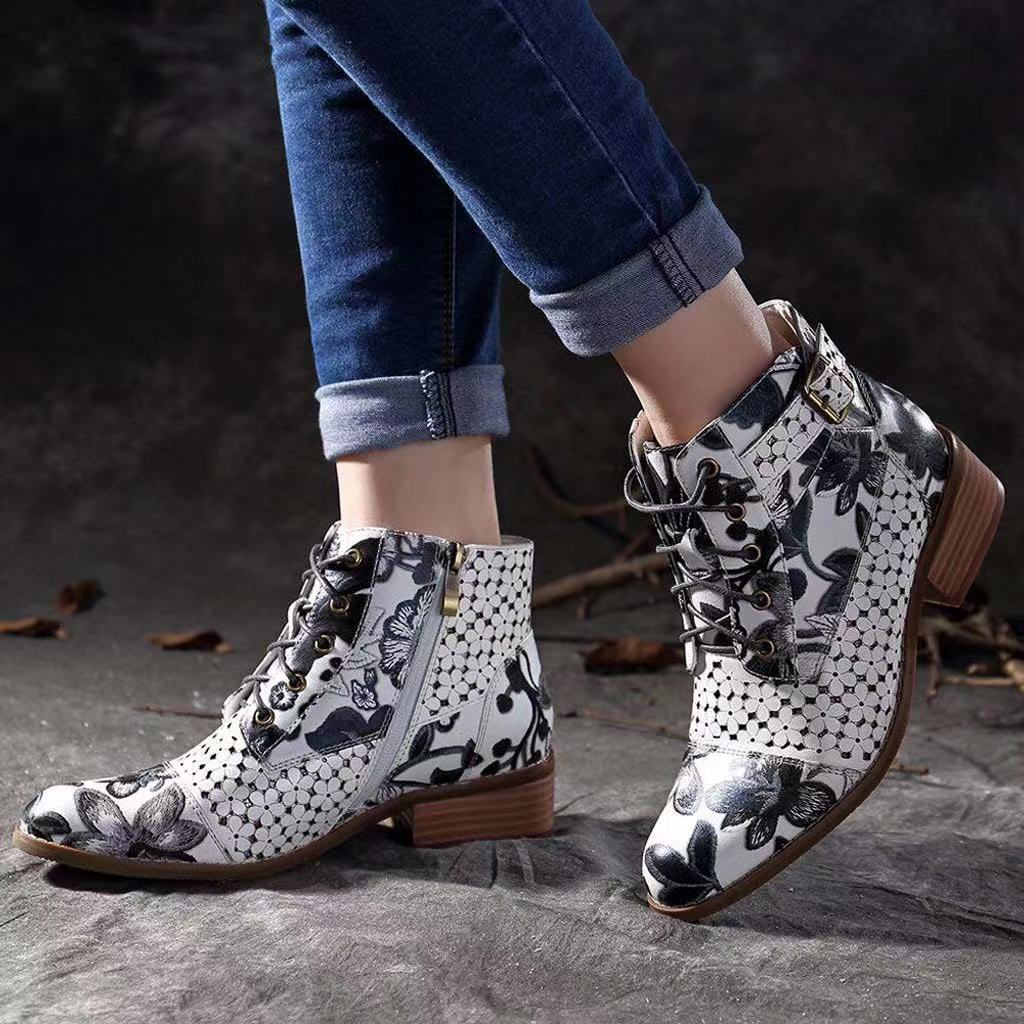 Floral Patterned Martin Boot