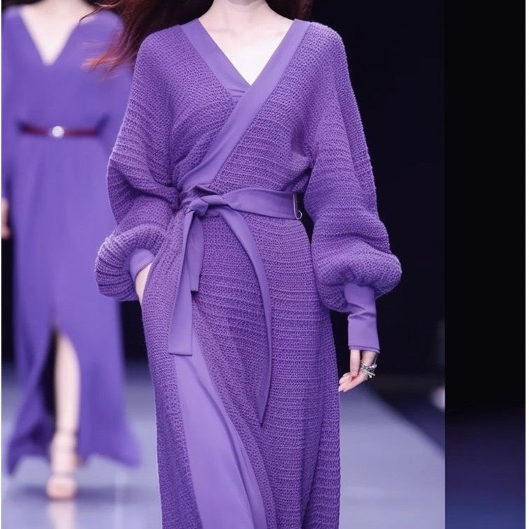 Purple Knitted Dress