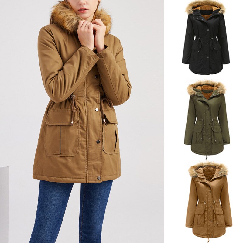 Hooded Fur Collar Parka