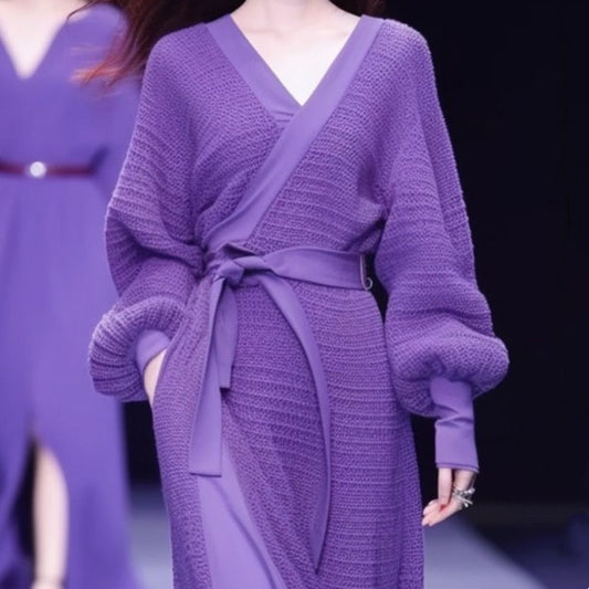 Purple Knitted Dress