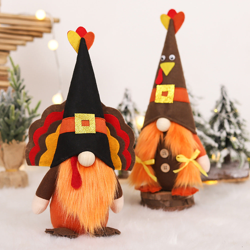 Decorative Turkey Themed Thanksgiving Gnomes