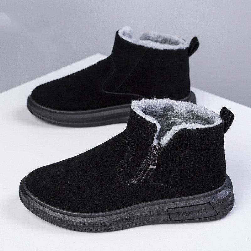 Mens Plush Ankle Snow Boots