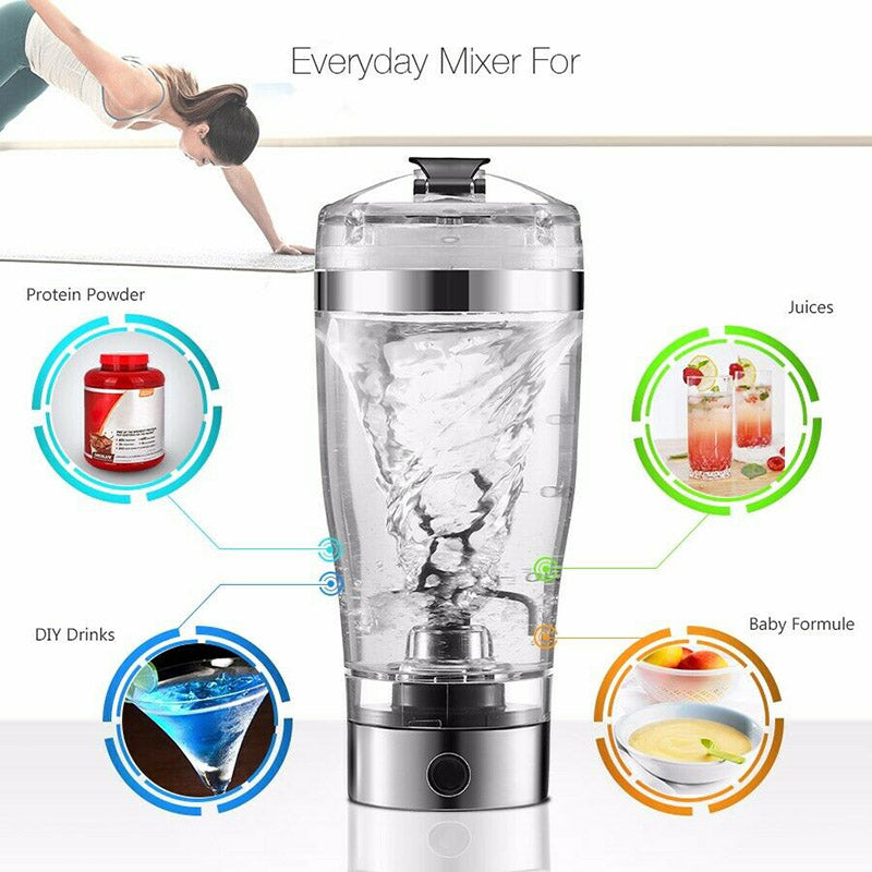 Rechargeable Electric USB Protein Shaker/Stirrer Bottle