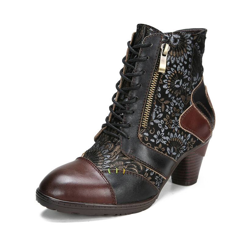 Vintage Style Leather Boots